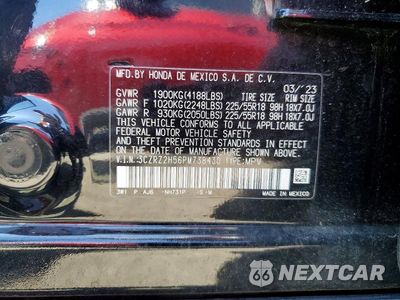 Zdjęcie 13 z 13 samochodu: 2023 HONDA HR-V SPORT VIN:3CZRZ2H56PM738430 - miniatura