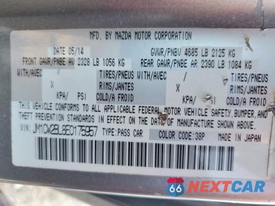 Zdjęcie 14 z 14 samochodu: 2014 MAZDA 5 SPORT VIN:JM1CW2BL8E0175957 - miniatura
