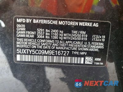 Zdjęcie 13 z 13 samochodu: 2021 BMW X3 XDRIVE30I VIN:5UXTY5C09M9E16727 - miniatura