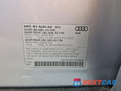 Zdjęcie 13 z 13 samochodu: 2016 AUDI Q3 PREMIUM PLUS VIN:WA1EFCFS1GR006954 - miniatura