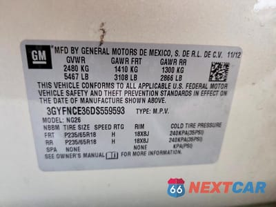 Zdjęcie 13 z 13 samochodu: 2013 CADILLAC SRX LUXURY COLLECTION VIN:3GYFNCE36DS559593 - miniatura