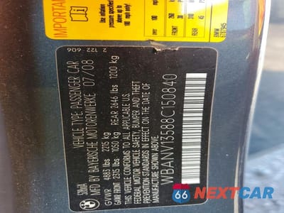 Zdjęcie 12 z 12 samochodu: 2008 BMW 528 XI VIN:WBANV13588C150840 - miniatura