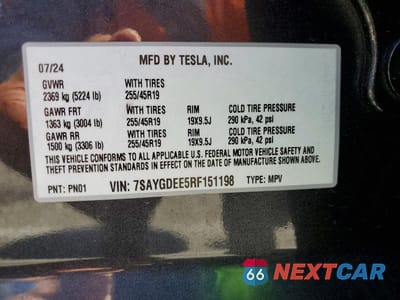 Zdjęcie 13 z 13 samochodu: 2024 TESLA MODEL Y VIN:7SAYGDEE5RF151198 - miniatura