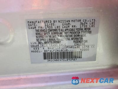 Zdjęcie 12 z 12 samochodu: 2025 NISSAN VERSA SV VIN:3N1CN8EV7SL893987 - miniatura