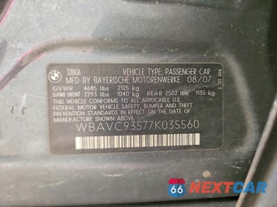 Zdjęcie 12 z 12 samochodu: 2007 BMW 328 XI VIN:WBAVC93577K035560 - miniatura