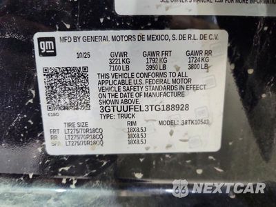 Zdjęcie 13 z 13 samochodu: 2026 GMC SIERRA K1500 AT4X VIN:3GTUUFEL3TG188928 - miniatura