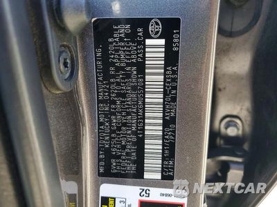 Zdjęcie 12 z 12 samochodu: 2021 TOYOTA CAMRY SE VIN:4T1G31AK6MU557081 - miniatura