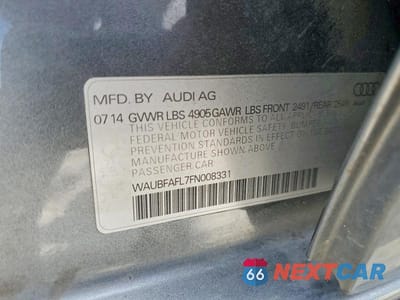 Zdjęcie 12 z 12 samochodu: 2015 AUDI A4 PREMIUM VIN:WAUBFAFL7FN008331 - miniatura