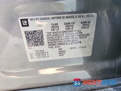 Zdjęcie 13 z 13 samochodu: 2020 CHEVROLET TRAX LS VIN:3GNCJNSB1LL271976 - miniatura