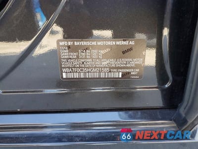 Zdjęcie 12 z 12 samochodu: 2017 BMW 750 I VIN:WBA7F0C35HGM21585 - miniatura