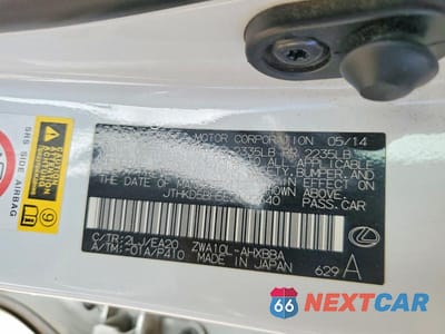 Zdjęcie 12 z 12 samochodu: 2014 LEXUS CT 200 VIN:JTHKD5BH5E2199540 - miniatura