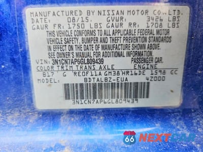 Zdjęcie 12 z 12 samochodu: 2016 NISSAN VERSA 1.6 SV VIN:3N1CN7AP6GL809439 - miniatura