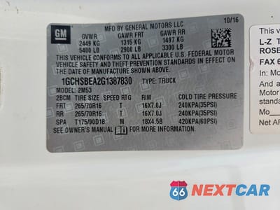Zdjęcie 13 z 13 samochodu: 2016 CHEVROLET COLORADO VIN:1GCHSBEA2G1387830 - miniatura