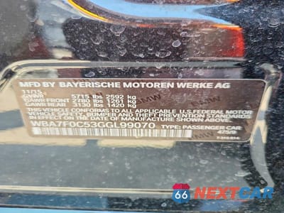 Zdjęcie 12 z 12 samochodu: 2016 BMW 750 I VIN:WBA7F0C53GGL99070 - miniatura