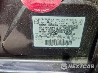 Zdjęcie 13 z 13 samochodu: 2013 NISSAN SENTRA S VIN:3N1AB7AP1DL735181 - miniatura