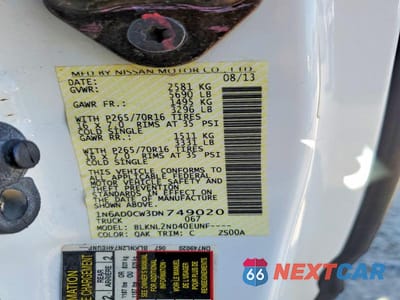Zdjęcie 12 z 12 samochodu: 2013 NISSAN FRONTIER SV V6 VIN:1N6AD0CW3DN749020 - miniatura