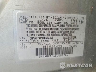 Zdjęcie 12 z 12 samochodu: 2014 NISSAN SENTRA SV VIN:3N1AB7AP1EL607766 - miniatura