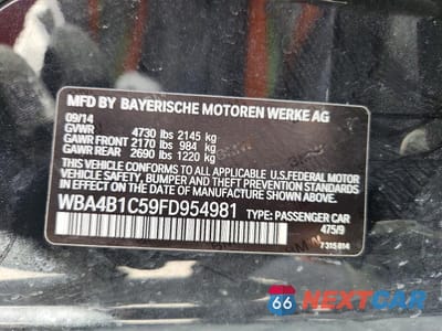 Zdjęcie 13 z 13 samochodu: 2015 BMW 435 I GRAN COUPE VIN:WBA4B1C59FD954981 - miniatura
