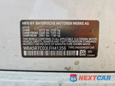 Zdjęcie 12 z 12 samochodu: 2020 BMW 330XI VIN:WBA5R7C03LFH41356 - miniatura