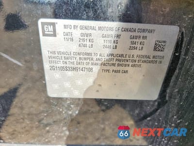 Zdjęcie 12 z 12 samochodu: 2017 CHEVROLET IMPALA LT VIN:2G1105S33H9147108 - miniatura