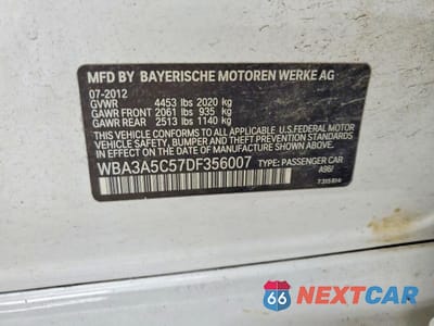 Zdjęcie 12 z 12 samochodu: 2013 BMW 328 I VIN:WBA3A5C57DF356007 - miniatura