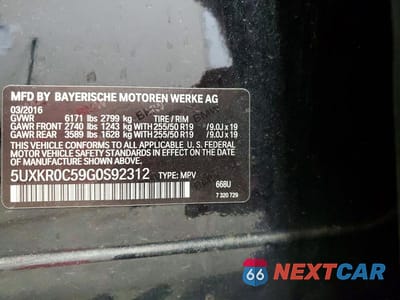 Zdjęcie 13 z 13 samochodu: 2016 BMW X5 XDRIVE35I VIN:5UXKR0C59G0S92312 - miniatura