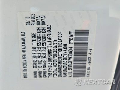 Zdjęcie 13 z 13 samochodu: 2019 HONDA ODYSSEY EXL VIN:5FNRL6H74KB086064 - miniatura