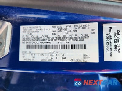 Zdjęcie 13 z 13 samochodu: 2017 FORD ESCAPE SE VIN:1FMCU0GD7HUD37663 - miniatura