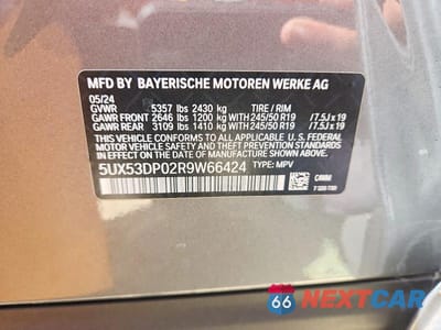 Zdjęcie 13 z 13 samochodu: 2024 BMW X3 XDRIVE30I VIN:5UX53DP02R9W66424 - miniatura