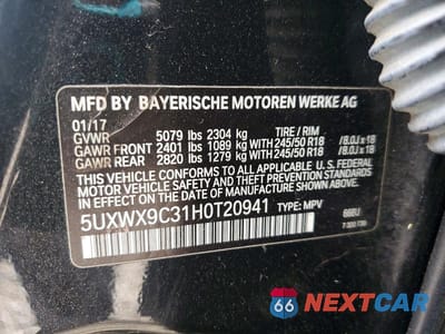 Zdjęcie 14 z 14 samochodu: 2017 BMW X3 XDRIVE28I VIN:5UXWX9C31H0T20941 - miniatura