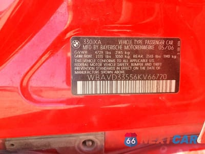 Zdjęcie 12 z 12 samochodu: 2006 BMW 330 XI VIN:WBAVD33556KV66720 - miniatura