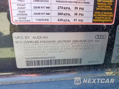 Zdjęcie 12 z 12 samochodu: 2013 AUDI A3 VIN:WAUMFBFM7DA029403 - miniatura