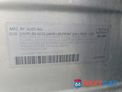 Zdjęcie 12 z 12 samochodu: 2008 AUDI A4 2.0T QUATTRO VIN:WAUDF78E48A152813 - miniatura