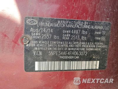 Zdjęcie 12 z 12 samochodu: 2015 HYUNDAI SONATA SPORT VIN:5NPE34AF4FH063072 - miniatura