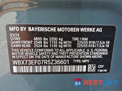 Zdjęcie 12 z 12 samochodu: 2024 BMW X1 XDRIVE28I VIN:WBX73EF07R5Z36601 - miniatura