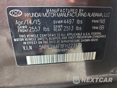 Zdjęcie 12 z 12 samochodu: 2015 HYUNDAI SONATA SE VIN:5NPE24AF8FH223179 - miniatura