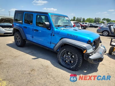 Czwarte zdjęcie samochodu z boku: 2023 JEEP WRANGLER 4XE VIN:1C4JJXN6XPW652428 - miniatura