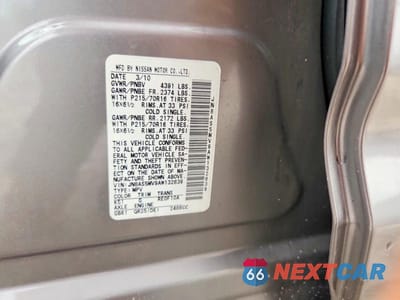 Zdjęcie 14 z 14 samochodu: 2010 NISSAN ROGUE S VIN:JN8AS5MV9AW132839 - miniatura