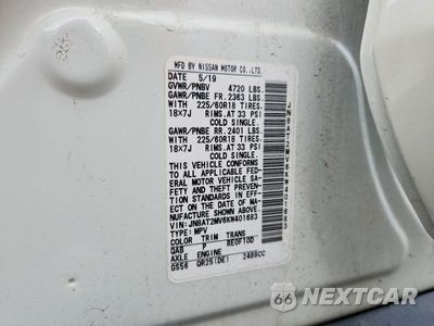 Zdjęcie 13 z 13 samochodu: 2019 NISSAN ROGUE SV VIN:JN8AT2MV6KW401683 - miniatura