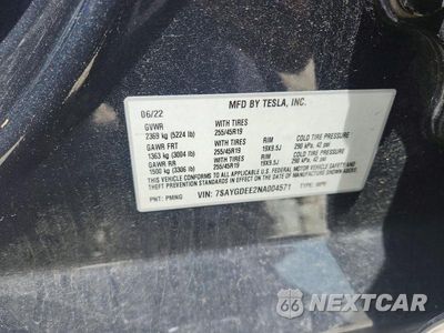 Zdjęcie 12 z 12 samochodu: 2022 TESLA MODEL Y VIN:7SAYGDEE2NA004571 - miniatura
