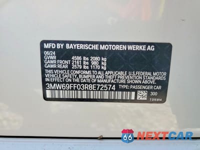 Zdjęcie 12 z 12 samochodu: 2024 BMW 330I VIN:3MW69FF03R8E72574 - miniatura