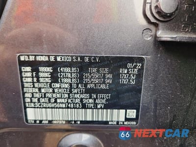 Zdjęcie 12 z 12 samochodu: 2022 HONDA HR-V EX VIN:3CZRU6H56NM748183 - miniatura
