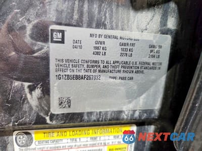 Zdjęcie 13 z 13 samochodu: 2010 CHEVROLET MALIBU LS VIN:1G1ZB5EB8AF267032 - miniatura