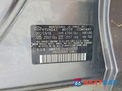 Zdjęcie 12 z 12 samochodu: 2017 HYUNDAI SONATA PLUG-IN HYBRID LIMITED VIN:KMHE54L28HA059763 - miniatura