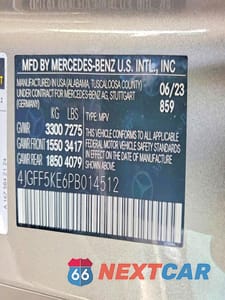 Zdjęcie 14 z 14 samochodu: 2023 MERCEDES-BENZ GLS 450 4MATIC VIN:4JGFF5KE6PB014512 - miniatura