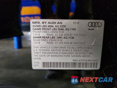Zdjęcie 13 z 13 samochodu: 2018 AUDI Q3 PREMIUM PLUS VIN:WA1JCCFS3JR019347 - miniatura