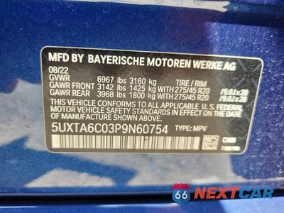 Zdjęcie 13 z 13 samochodu: 2023 BMW X5 XDRIVE45E VIN:5UXTA6C03P9N60754 - miniatura