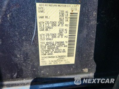 Zdjęcie 14 z 14 samochodu: 2016 NISSAN MURANO PLATINUM VIN:5N1AZ2MH0GN126891 - miniatura