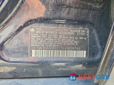 Zdjęcie 12 z 12 samochodu: 2006 BMW 325 I VIN:WBAVB13536KR59769 - miniatura