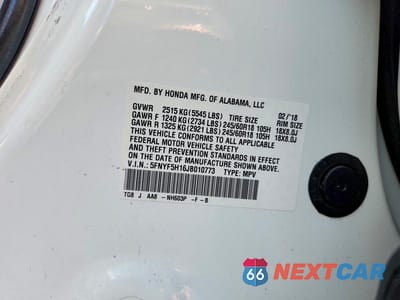Zdjęcie 13 z 13 samochodu: 2018 HONDA PILOT LX VIN:5FNYF5H16JB010773 - miniatura